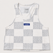 Women's Curisma Crop Singlet - Checker - Uncommon Runner