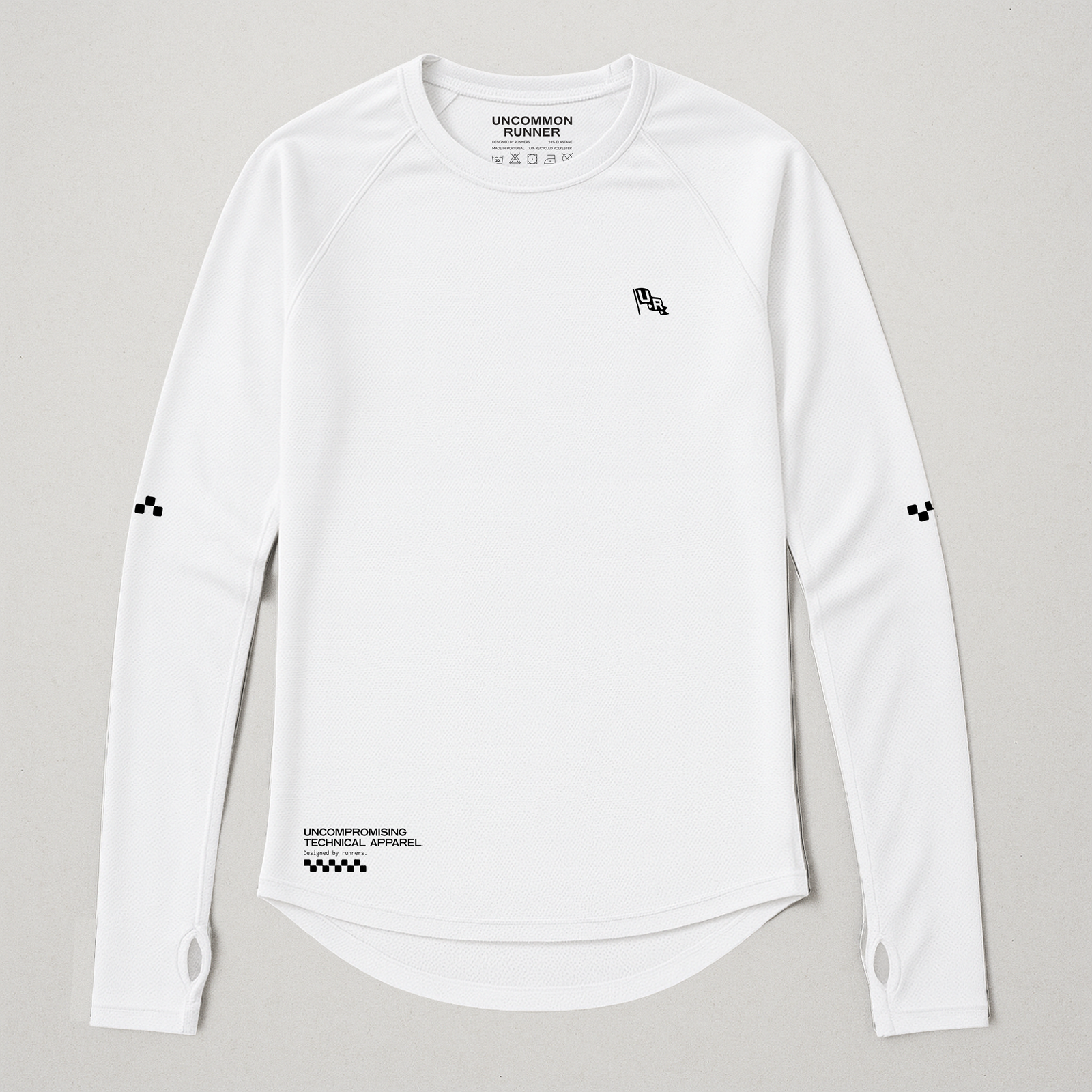 Long Sleeve TempoTech™ Running Tee - White - Uncommon Runner