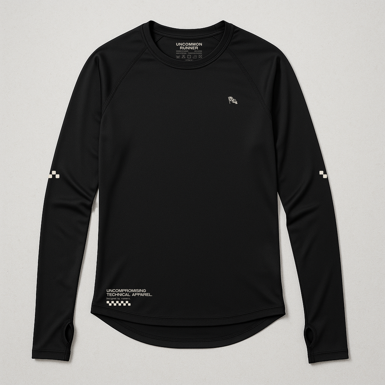 Long Sleeve TempoTech™ Running Tee - Nero - Uncommon Runner